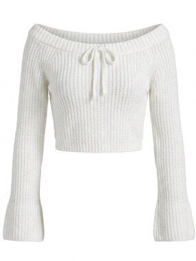 Beverly and Beck Women’s Cream Crop Sweater Top Size M